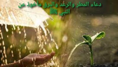 دعاء المطر والرعد والبرق مأخوذ عن النبي المصطفى